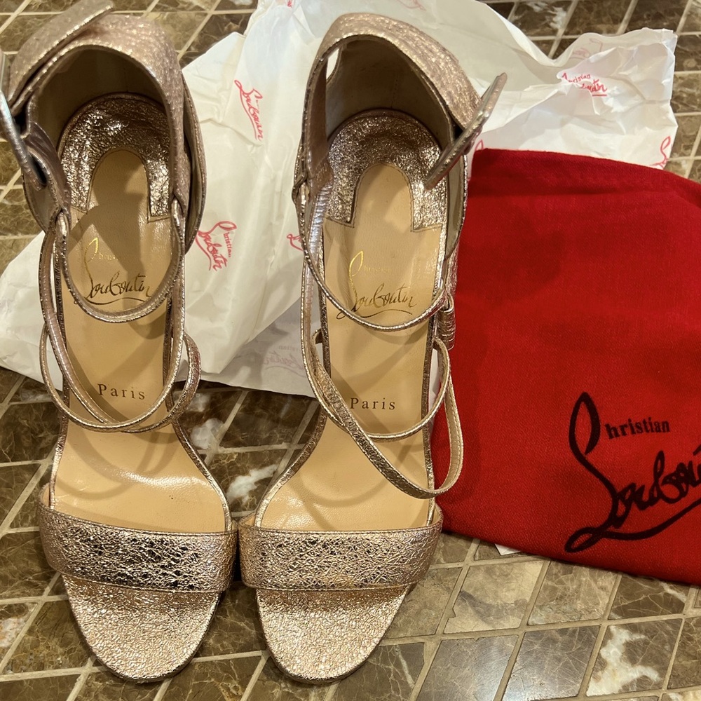 Beautiful Christian Louboutin gold foil heels